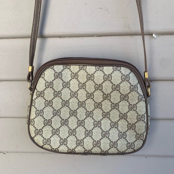 Very Popular Beautiful Old Gucci Shoulder Bag GG Pattern Brown - Picture 9 of 13